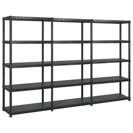 Vidaxl opbergrek 5-laags 255x40x185 cm kunststof zwart