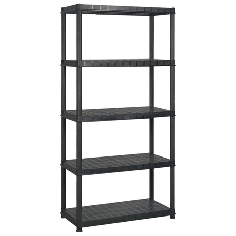 Vidaxl opbergrek 5-laags 255x40x185 cm kunststof zwart