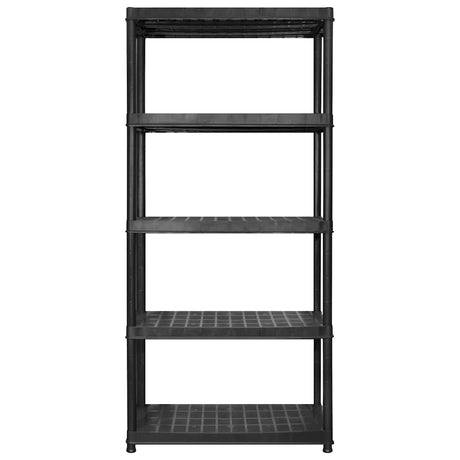 Vidaxl opbergrek 5-laags 255x40x185 cm kunststof zwart