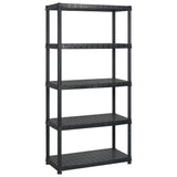 Vidaxl opbergrek 5-laags 274,5x45,7x185 cm kunststof zwart