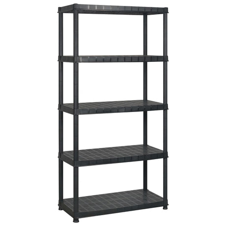 Vidaxl opbergrek 5-laags 274,5x45,7x185 cm kunststof zwart