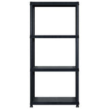 Vidaxl opbergrek 4-laags 244x30,5x130 cm kunststof zwart