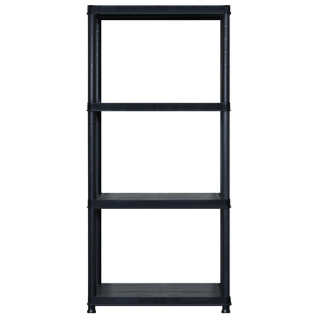Vidaxl opbergrek 4-laags 244x30,5x130 cm kunststof zwart