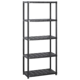 Vidaxl opbergrek 5-laags 284x38x170 cm kunststof zwart