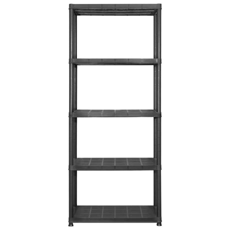 Vidaxl opbergrek 5-laags 284x38x170 cm kunststof zwart