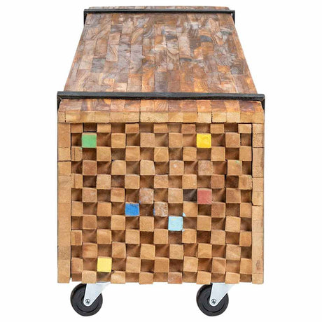 Vidaxl tv-meubel 110x30x32,5 cm massief teakhout