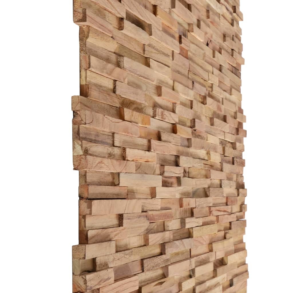 Vidaxl Wall Panels 10 ST 3D 1,08 m² Solid Teak