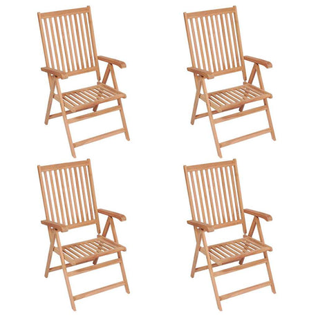 Vidaxl verstelbare klapstoelen, 4 stuks, massief teakhout