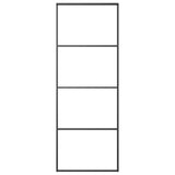 Vidaxl schuifdeur 76x205 cm aluminium en esg-glas zwart