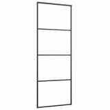 Vidaxl schuifdeur 76x205 cm aluminium en esg-glas zwart