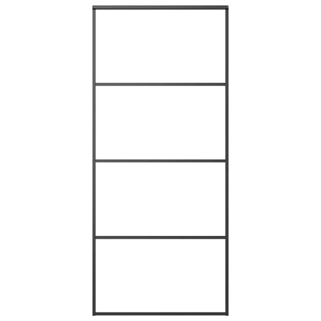 Vidaxl schuifdeur 90x205 cm aluminium en esg-glas zwart
