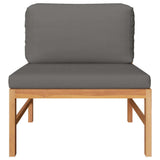 Vidaxl 2-delige loungeset met donkergrijze kussens teakhout