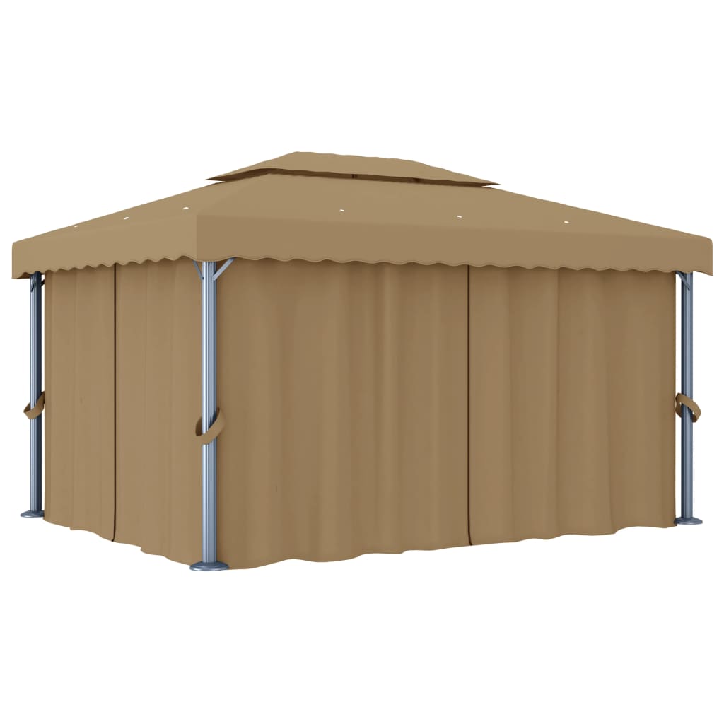 Vidaxl Arbor con tenda 4x3 M Alluminio Taupe