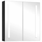 Vidaxl badkamerkast met spiegel en led 62x14x60 cm