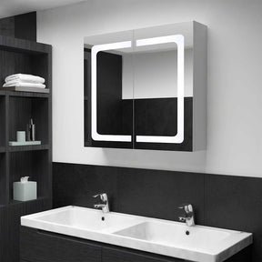 Vidaxl badkamerkast met spiegel en led 80x12,2x68 cm