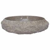 Vidaxl gootsteen ø40x12 cm marmer grijs
