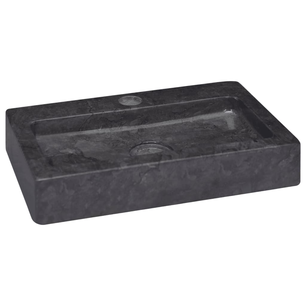 Vidaxl Washbasin Wall -montato 38x24x6,5 cm di marmo nero