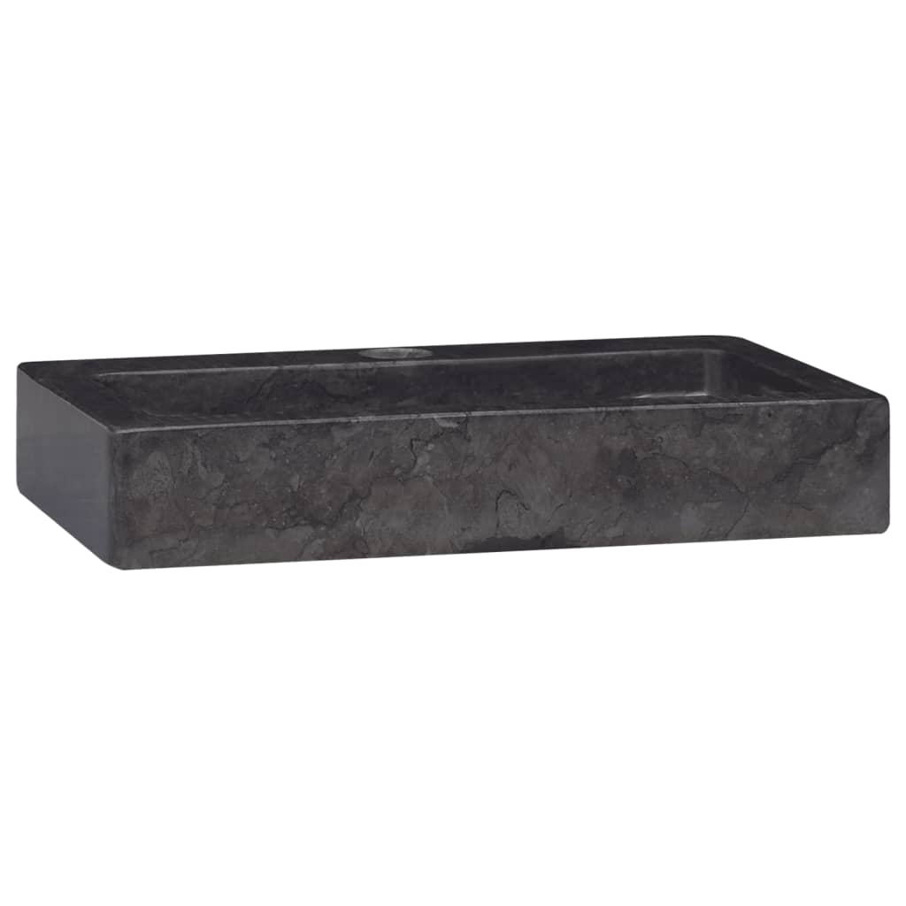 Vidaxl Washbasin Wall -montato 38x24x6,5 cm di marmo nero