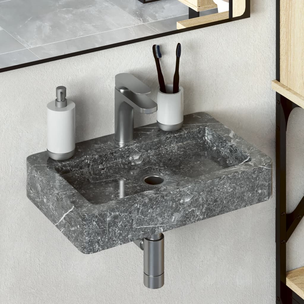 Vidaxl Washbasin Wall -Montown 38x24x6.5 cm Marle Grey