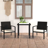 Vidaxl 3-delige tuinset poly rattan zwart