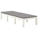Vidaxl ligbed met kussen kunststof wit