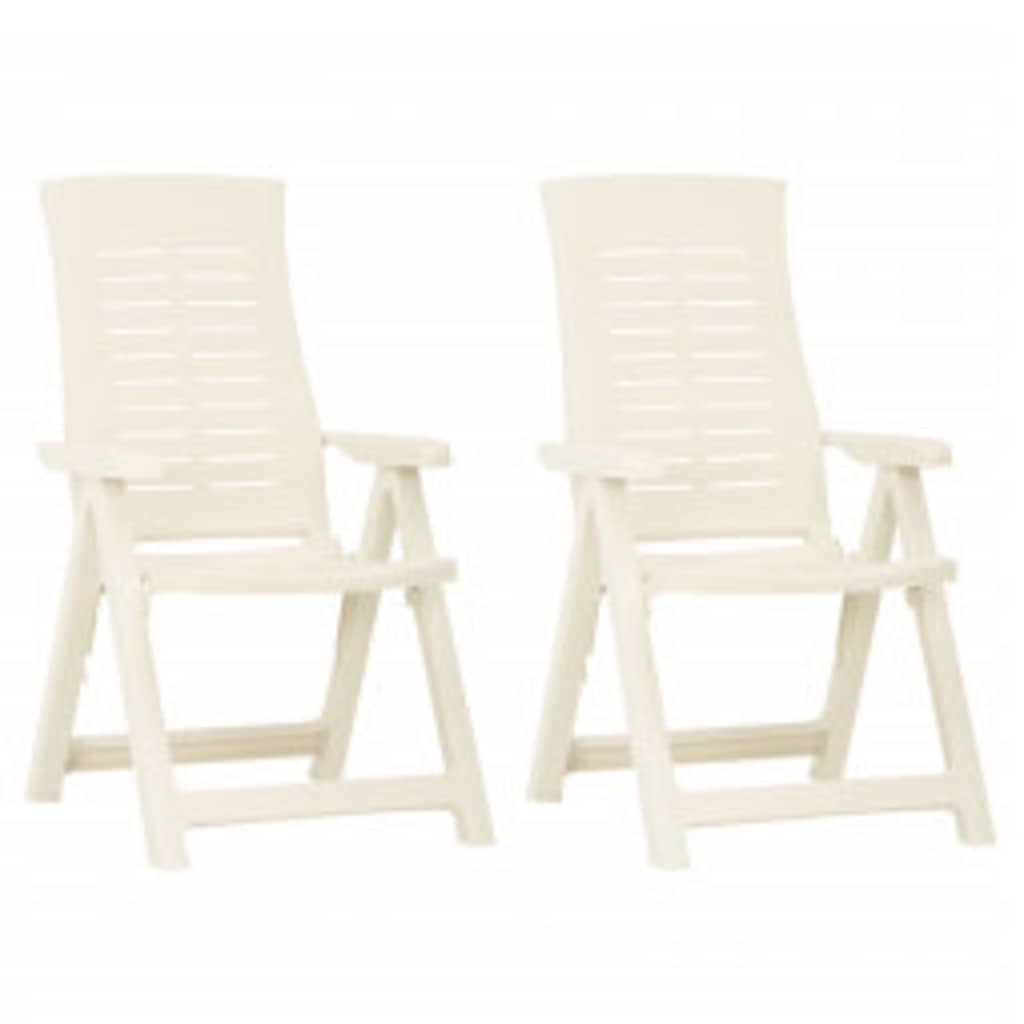 Vidaxl tuinstoelen 2 st verstelbaar kunststof wit