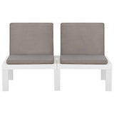 Vidaxl loungebank met kussen kunststof wit