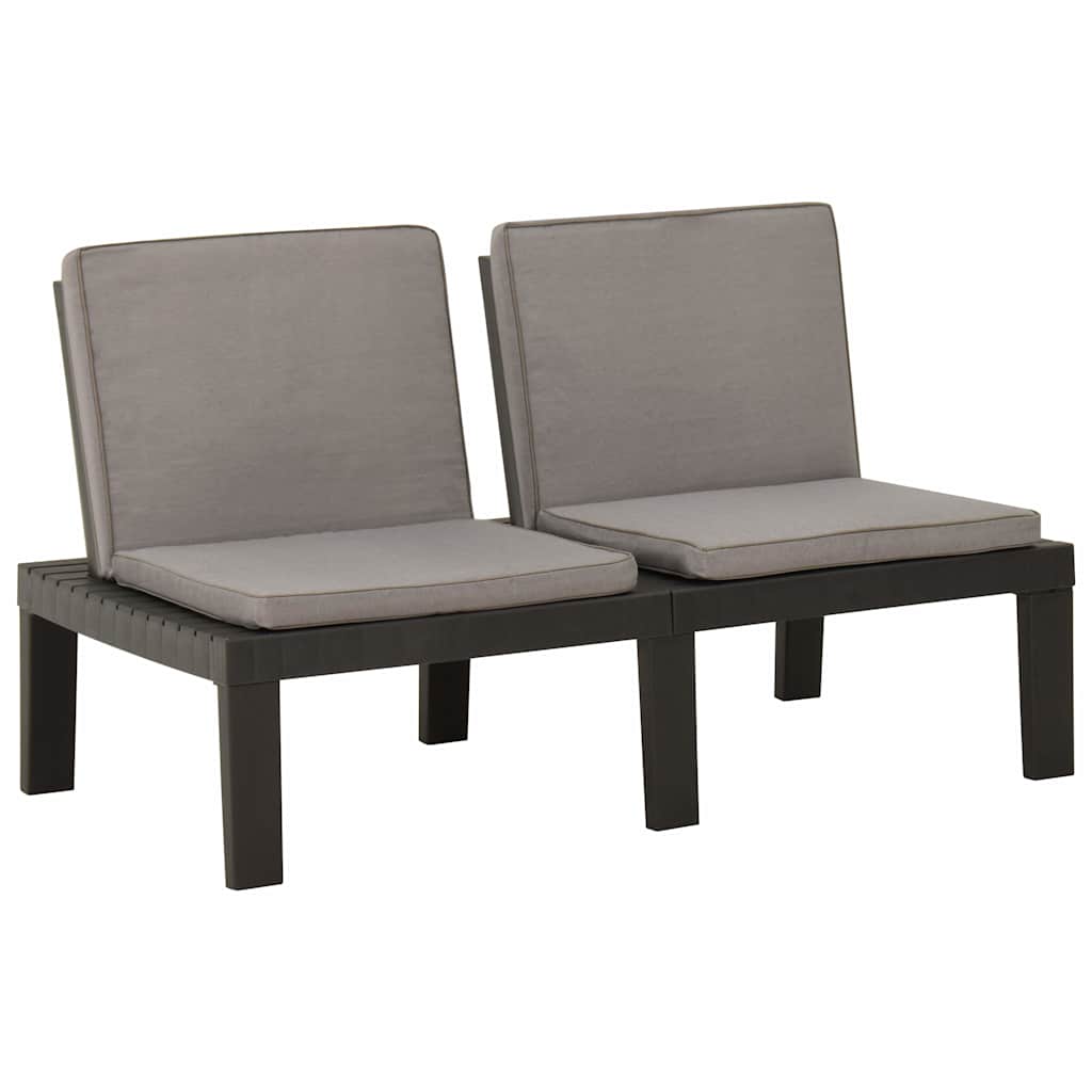 Vidaxl loungebank met kussen kunststof grijs