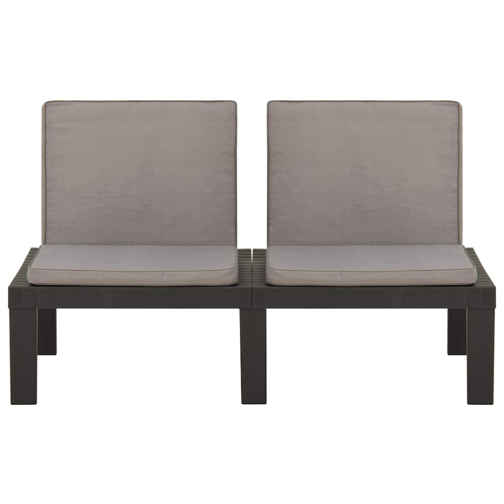 Vidaxl loungebank met kussen kunststof grijs