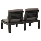 Vidaxl loungebank met kussen kunststof grijs