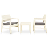 Vidaxl 3-delige loungeset met kussens kunststof wit