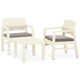 Vidaxl 3-delige loungeset met kussens kunststof wit