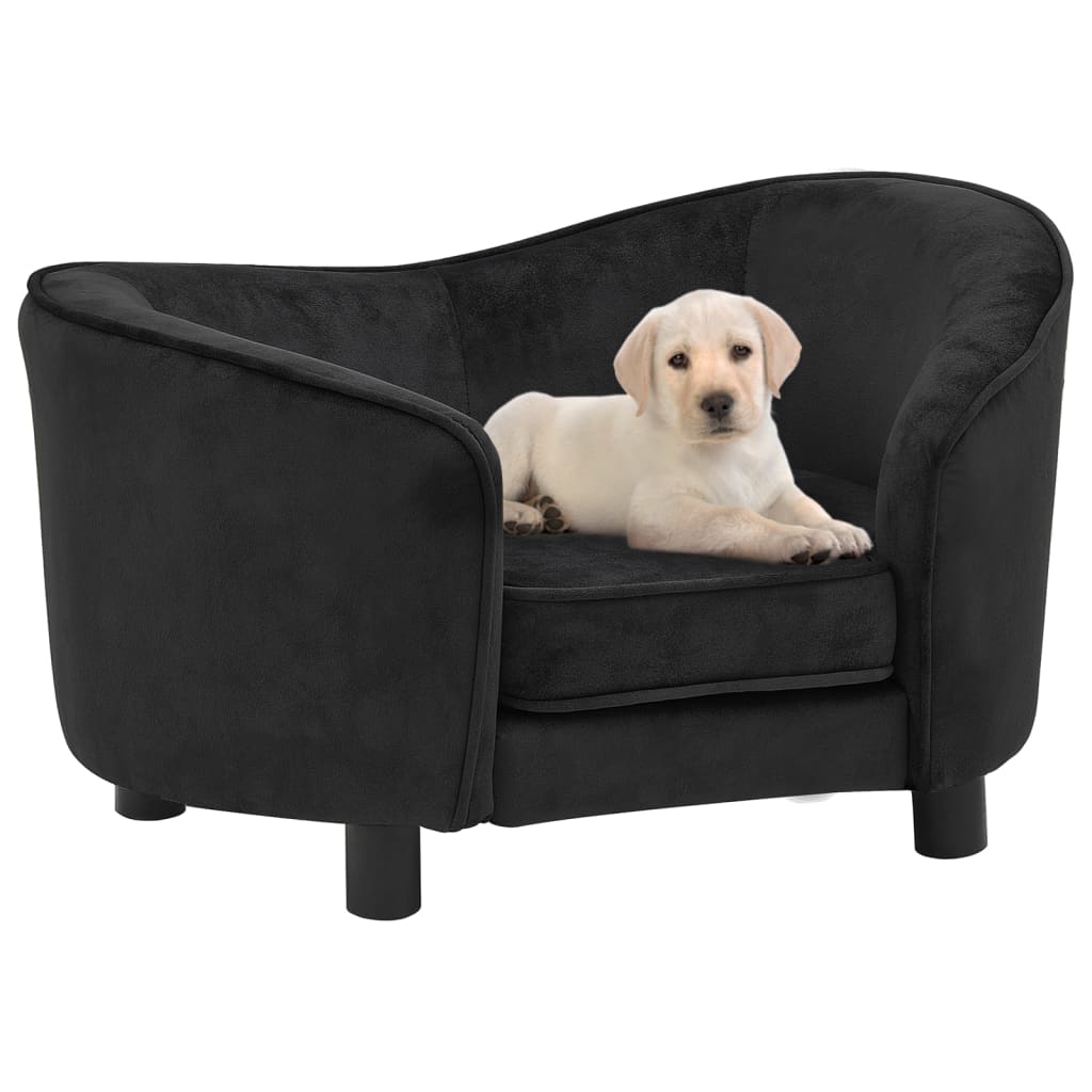 Vidaxl Dog Bank 69x49x40 cm peluche negro