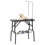 Vidaxl Dog Trim Table adjustable with 1 loop and storage science