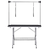 Vidaxl hondentrimtafel verstelbaar met 2 lussen en opbergschap