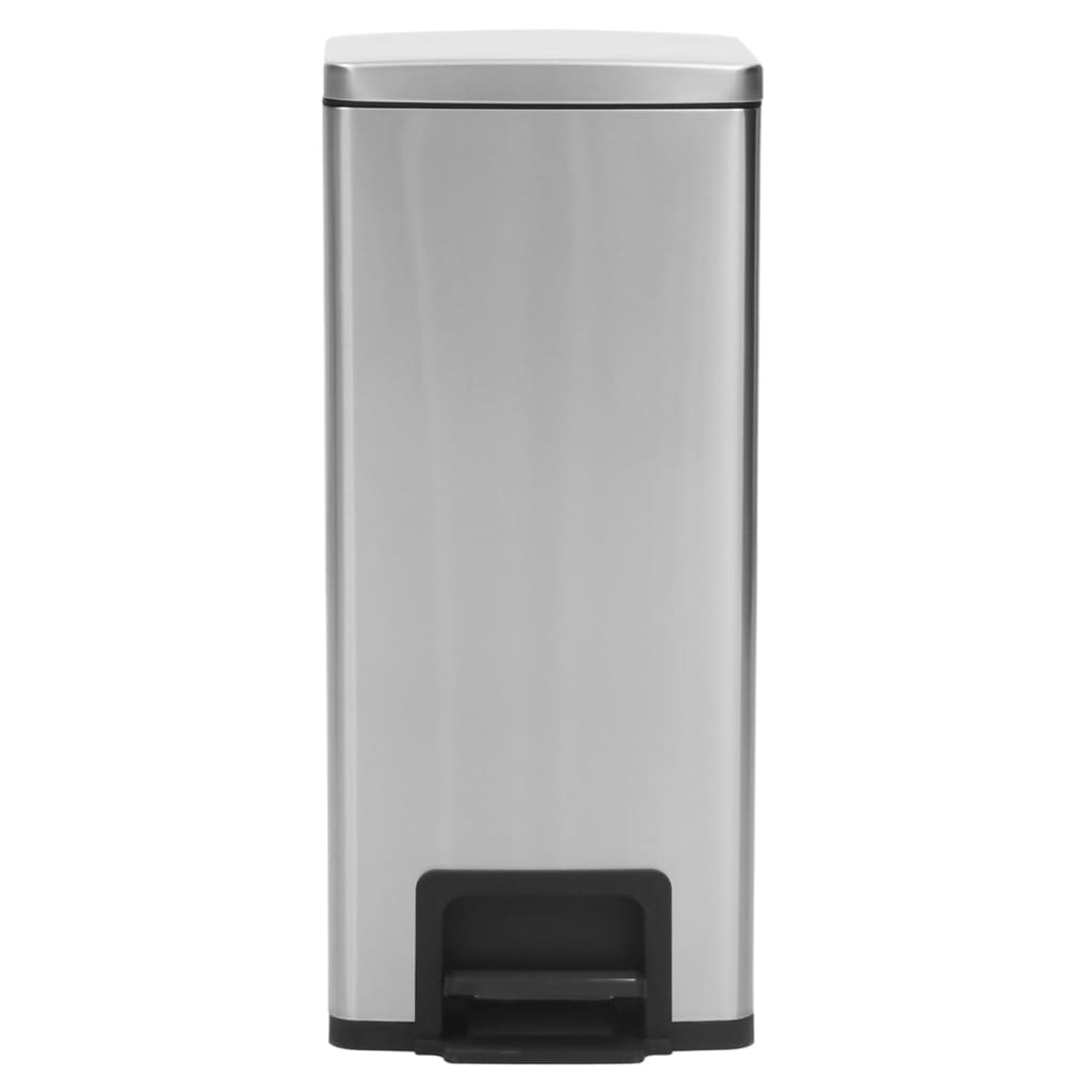 Vidaxl Pedal Bin con color argento in acciaio inossidabile anti-fingerprint da 30 L