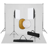 Vidaxl Photo Studio Set med softbox -lamper, baggrund og reflektor