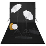 Vidaxl Photo Studio Set s lampami, deštníky, pozadím a reflektorem