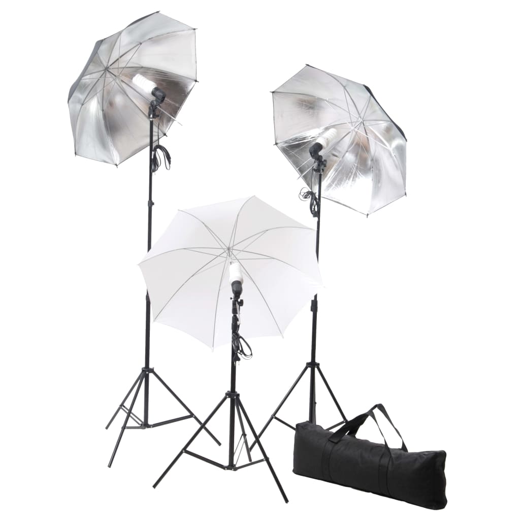 Vidaxl Photo Studio Set s lampami, deštníky, pozadím a reflektorem