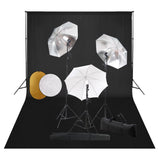 Vidaxl Photo studio set with lamps, umbrellas, background and reflector