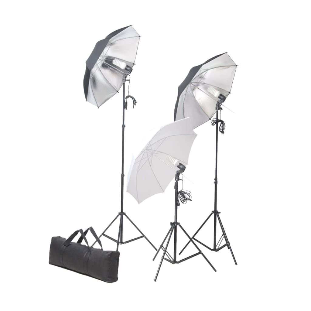 Vidaxl Photo studio set with lamps, umbrellas, background and reflector