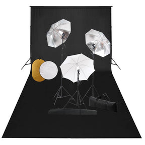 Vidaxl fotostudioset met lampen, paraplu's, achtergrond en reflector