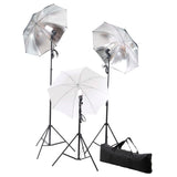 Vidaxl Photo Studio Set med lamper, paraplyer, baggrund og reflektor