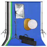 Vidaxl Photo Studio set med softbox -lampor, bakgrund och reflektor