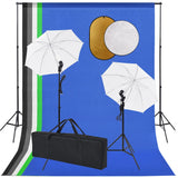 Vidaxl Photo Studio Set con lampade, ombrelli, sfondo e riflettore