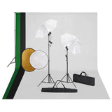 Vidaxl Photo Studio Set med lamper, baggrund og reflektor