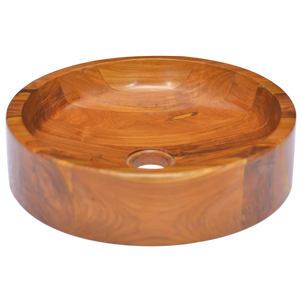 VidaXL Washbasin Ø40x10 cm Solid teak