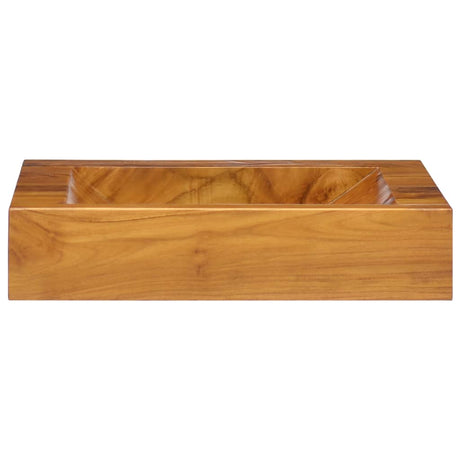 Vidaxl wastafel 50x35x10 cm massief teakhout