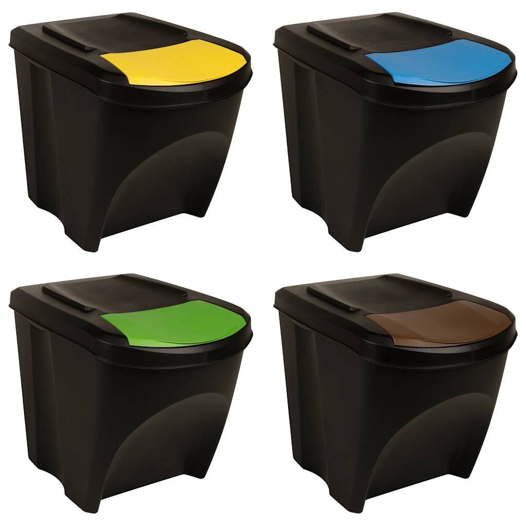 Vidaxl Garbage Cans 3 St Stackable 75 L Anthracite -farget