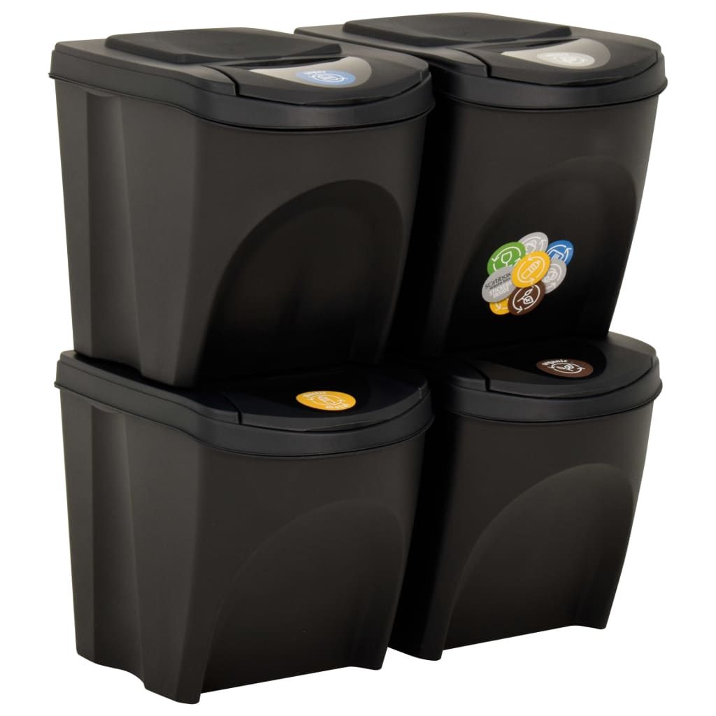 Vidaxl garbage cans 4 st stackable 100 l anthracite -colored